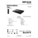 Sony BDP-S2100 Service Manual