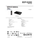 Sony BDP-S2200 Service Manual