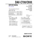 Sony DAV-C700, DAV-C900 Service Manual