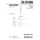 Sony DAV-DS1000, SA-IR1000 Service Manual