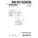 Sony DAV-DX170, DAV-DX250 Service Manual