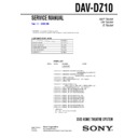 Sony DAV-DZ10 Service Manual