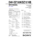 Sony DAV-DZ150K, DAV-DZ151KB Service Manual