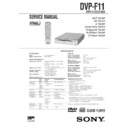 Sony DVP-F11 (serv.man2) Service Manual