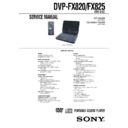 Sony DVP-FX820, DVP-FX825 Service Manual
