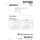 Sony DVP-FX820 Service Manual
