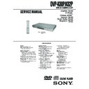 Sony DVP-K80P, DVP-K82P Service Manual