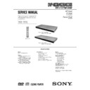 Sony DVP-NS308, DVP-NS38, DVP-NS39 Service Manual