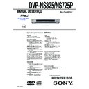 Sony DVP-NS325, DVP-NS725P Service Manual