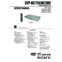 Sony DVP-NS775V, DVP-NS780V Service Manual