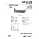 Sony DVP-S3000 Service Manual