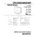 Sony CPD-E400, CPD-E400E, CPD-E400P Service Manual
