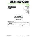 Sony DCR-HC1000, DCR-HC1000E (serv.man7) Service Manual