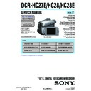 Sony DCR-HC27E, DCR-HC28, DCR-HC28E (serv.man2) Service Manual