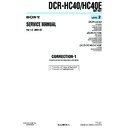 Sony DCR-HC40, DCR-HC40E (serv.man12) Service Manual