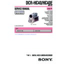 Sony DCR-HC40, DCR-HC40E (serv.man3) Service Manual