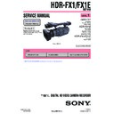 Sony HDR-FX1, HDR-FX1E (serv.man2) Service Manual