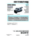 Sony HDR-FX1000, HDR-FX1000E (serv.man2) Service Manual