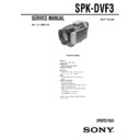 Sony SPK-DVF3 Service Manual