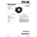 Sony SPK-WB Service Manual