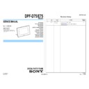 Sony DPF-D75, DPF-E75 Service Manual