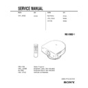 Sony SU-HS2, VPL-HS2, VPLL-CW20 Service Manual