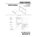 Sony KDE-61XBR950 Service Manual