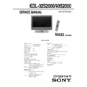 Sony KDL-32S2000, KDL-40S2000 Service Manual
