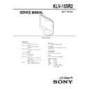 Sony KLV-15SR2 Service Manual