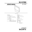 Sony KLV-21SG2 Service Manual