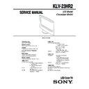 Sony KLV-23HR2 (serv.man2) Service Manual