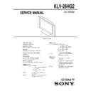 Sony KLV-26HG2 Service Manual
