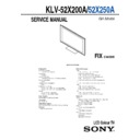 Sony KLV-52X200A, KLV-52X250A Service Manual