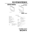 Sony KLV-S19A10, KLV-S23A10 Service Manual