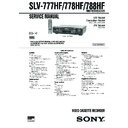 Sony SLV-777HF, SLV-778HF, SLV-788HF Service Manual