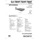 Sony SLV-789HF, SLV-792HF, SLV-799HF Service Manual
