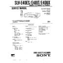 Sony SLV-E40ES, SLV-E40IT, SLV-E40UX Service Manual