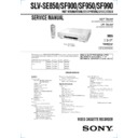 Sony SLV-SE850B, SLV-SE850D, SLV-SE850E, SLV-SE850G, SLV-SF900B, SLV-SF900D, SLV-SF900E, SLV-SF900G, SLV-SF950N, SLV-SF990B, SLV-SF990D, SLV-SF990E, SLV-SF990G Service Manual